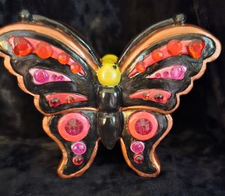 Butterfly Bejeweled - Copper, Red & Black