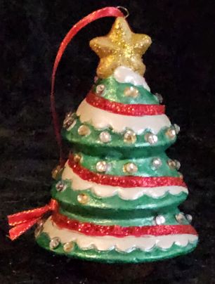 Christmas Tree Ornament with Red Ribbon